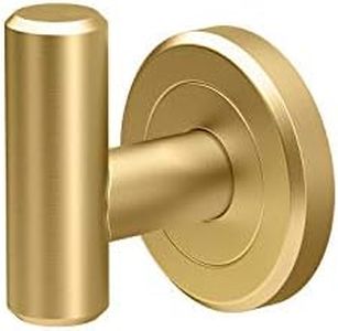 Gatco 4235 Latitude II, Single Robe Hook, Brushed Brass/Wall Mounted Towel and Robe Hook for Bathroom, 2.25"