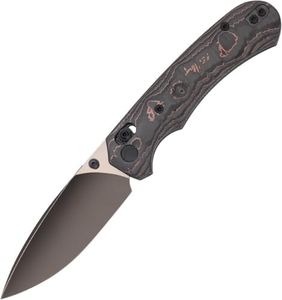 FerraMonster Folding Pocket Knife, 3.31'' M390 Blade, Erogonomic Titanium Handle, Pocket Knife for Men, EDC Knife for Hunting, Outdoor Survival Fishing Hiking Camping Knives (Black&Brown)