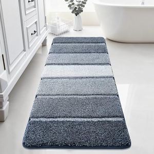 COSY HOMEER Bathroom Rugs 59x20,Ultra Soft Absorbent Bath Mat,Dark Blue