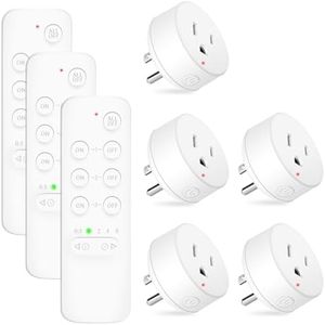 NineLeaf Wireless Control Countdown Outlet for Christmas Decor, Programmable and Expandable Electrical Switch, 500FT Range, 125V/15A/1875W Light Switch, 3Remote and 5Outlets