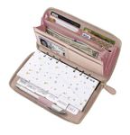 Cash Envelope Wallet Rose Gold All in One Budget System RFID Blocking with 12x Tabbed Cash Envelopes, 12x Monthly Budget Cards 1x Yearly Budget Planner Sheet Complete Money Organizer Set for Cash