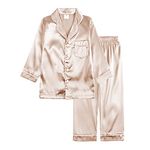 Verve Jelly Toddler Baby Girl Two Piece Pajamas Set Long Sleeve Button Down Pajamas Top Pants Sleepwear Clothes Rose Gold 80 9-12 Months