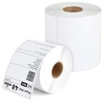 iSOUL 4X6 Direct Thermal Printer Labels Roll 100mm x 150mm 500 White Permanent Adhesive Shipping Labels Rolls Compatible with Etsy, Shopify, Ebay, Amazon, Royal Mail, FedEx