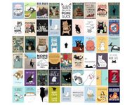 Posters Inc Pack of 54 Cat Posters, Home Decor Items For Living Room, Aesthetic Wall Stickers For Bedroom And Gym, Gifts For Women And Friends, 4x6 Inches Size Collage Art Kit, 300 GSM Paper