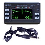 Rayzm Metronome Tuner (Metro-tuner) with 3.5mm Earphone Jack for Musical Instruments |Chromatic Tuner, Optional Mic/Clip-on/Line-in Tuning, Flat tuning for Guitar/Bass