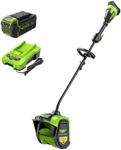 Greenworks 40V 12" Brushless Cordless Snow Shovel with LED Light, 4.0Ah Battery and Charger Included