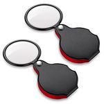 2PCS Upgrade 10X Small Magnifying Glasses for Kids/Senior, Pocket Magnifier for Reading/Close Work, Mini Folding Magnifying Magnify Glass with Protective Sheath, Ideal for Repairing/Hobby/Coins, 1.96"