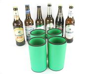 4 high-quality coolers made of 5-6 mm thick neoprene for 0.5 L bottles in the colour (4 green bottle coolers)