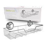 Gecko-Loc Stainless Steel Shower Caddy Shelf with Suction Cups, Chrome by Gecko-Loc