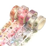 ELEPHANTBOAT® Gold Washi Tape Set DIY Crafts, Bullet Journal Supplies, Planners, Scrapbook, Card/Gift Wrapping -6 Rolls(15mm*5M)