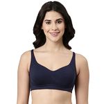 Enamor A077 Bamboo Fabric Full Support T-Shirt Bra for Women- High Coverage, Padded and Wirefree