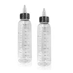 2pcs Hair Oil Applicator Bottle,110ML Squeeze Oil Applicator Bottle with Caps,Hair Dye Bottle Squeeze Plastic Applicator Bottle Graduated Hair Colour Applicator Bottles for Home Salon Hair Care