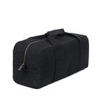 Heavy Duty Waxed Canvas Tool Bag, Multi-Purpose Waterpoof Garden Tote Bag, Portable Carry On Pouch (Black)