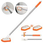 JEHONN Tub and Tile Scrubber with Long Handle, Shower Cleaning Brush with 2 Interchangeable Scrub Brush for Bathroom, Bathtub, Wall, Floor