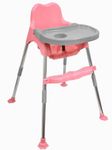 My Giraffe - 3 in 1 - Easy to Clean Bobo Pink Baby Dining Chair with Footrest and Tray, Upto 20 kgs