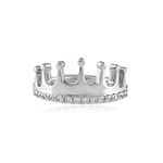 NEMICHAND JEWELS Pure 925 Silver Crown Adjustable Rings For Women