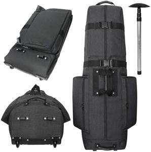 CaddyDaddy Constrictor Soft-Sided Golf Travel Bag Cover with Thick Dense Foam Padded Top 1 Year Full Replacement Coverage | North Pole Wheels & Lockable Zippers Case for Transporting Clubs on Airlines