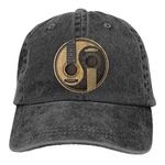 Men's Women's Adjustable Baseball Cap Old and Worn Acoustic Guitars Yin Yang Trucker Hat