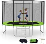 SKOK Kids Trampoline 12FT Trampolines with Enclosure Net, 400LBS Outdoor Trampolines for Kids -ASTM Approved Trampoline for Children and Adults with Jump Mat, Spring Cover & Ladder