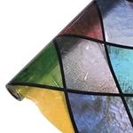 Puooifrty Privacy Window Film, Stained Glass Rainbow Window, Glue Free 3D Decorative Window Stickers for Home, Office Easy to Use 60cm