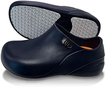 Stico NEC-06 Slip Resistant Clogs Chef Professional Work Shoes for Restaurant Hospital Nursing Garden, Dark Navy, 11 Wide Women/10 Wide Men