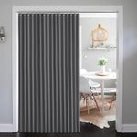 NICETOWN Blackout Room Divider Curtains for Bedroom 84 inches Long, Patio Sliding Door Curtains Thermal Insulated Privacy Curtains for Extra Wide Window Living Room, 1 Panel, Grey, 100" Wide