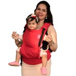 Anmol Baby Ergonomic Adjustable Baby Carrier Flexy DEEP RED - 100% Handwoven Cotton Newborn to Toddler Stages - 1 Day to 3 Years, 3-20kg