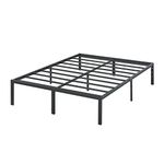 PrimaSleep 18 Inch Tall Heavy Duty Steel Slat Bed Frame/Anti-Slip Support/Easy Assembly Mattress Foundation/No Noise/No Box Spring Needed/Full/Black