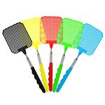 TUPARKA 5 Pack Telescopic Fly Swatters, Manual Adjustable Swat Pest Control Durable Extendable Handle House Wife Helper