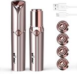 Facial Hair Remover for Women Upgraded, USB Rechargeable Painless Hair Trimmer, Portable Flawless Electric Epilator (Gold Facial Hair Remover(with 4 Replacement Heads))