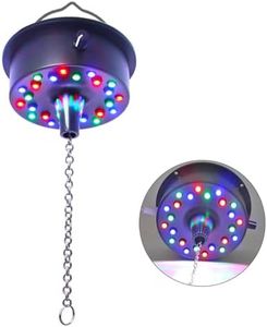 5 RPM-9 RPM Adjustable Mirror Ball Rotating Motor with 24 RGB Led Light for 4 6 8 12" Disco Balls (Not Include) for Party Decoration DJs Bands Pubs Nightclubs KTV (USB Powered/Battery Powered)