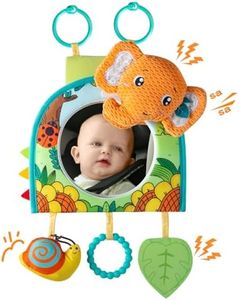 Lynncare Car Seat Toy, Car Mirror for Baby,Baby Car Mirror for Baby Rear Facing, Travel Baby Activity Center with Hanging Engaging Toys for Infants Babies 0-6-12-18 Months Boy Girl