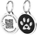 Pet Dwelling Premium NFC & QR Code Smart Dog ID Tag - Easy Scanning, Instant Profile Access, Real-Time Location Alerts(Black Paw)