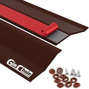 Ginchain Garage Door Seal Top and Sides, 36FT Garage Door Weather Stripping Side Seal, Garage Door Top Seal, Universal Weatherproofing Garage Door Trim Weather Strip(Brown)