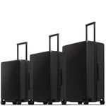 LEVEL8 Luggage Set of 3, Carry on Suitcase with 8 Spinner Wheels, Hand Lightweight 100% PC Trolley Case Micro-Diamond Textured Design, TSA Approved(Black, 3-Piece Set (40L/65L/105L)
