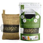Dr CHARCOAL Moisture Absorber Dehumidifier Activated Charcoal Bags for Wardrobe, Shoe Rack and Fridge; Prevents Mould & Fungus, Removes Bad Smell, Lasts 1 year, 75g (Classic Khaki)