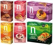 Nairn's Gluten Free Variety Pack - Oatcakes/Scottish Porridge Oats/Wholegrain Seeded Crackers/Choc Chip & Stem Ginger Biscuit Breaks/Rosemary Flatbread. Pack of 6