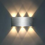 Lightess 18W LED Wall Light Modern Living Room Up Down Wall Lamp Aluminum Wall Light Sconce Bathroom Waterproof Lighting Fixture for Hall Home Office Bedroom Corridor Library Warm White