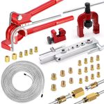 smseace 26Pack 3/16" Brake line kit Includes 25FT Brake Lines with Fittings(16pcs Fittings,2pcs Union+4pcs Nut)，Brake line Bender，Single Flaring Tool，Pipe Cutter 3/16" Brake Lines Flaring Tool kit