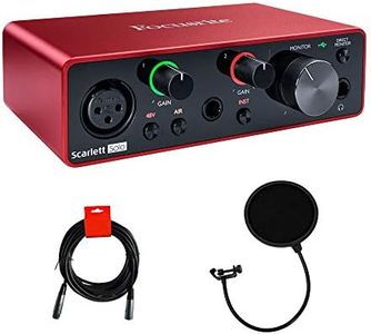 Focusrite Scarlett Solo 3rd Gen USB Audio Interface Bundle with 25-Feet XLR Male to XLR Female Microphone Cable, and Pop Filter for Broadcasting and Recording Microphones (3 Items)