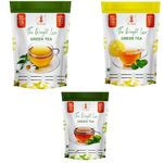 32 Baar Chamomile & Lemon & Peppermint Flavoured Tea Combo | Herbal Infusion Green Tea Leaves | Relaxing & Refreshing | Perfect for Stress Relief & Immunity Boost | All-Natural Ingredients