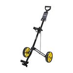 KVV 2-Wheel Aluminum Frame Golf Push Cart(Black/Yellow)