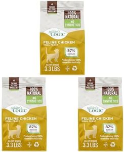 NATURE'S LOGIC Feline Chicken Meal Feast Cat Food - High-Protein Dry Food for Cats, 100% Natural Nutrition with Probiotics & Prebiotics - All Life Stages - Chicken, 3.3lbs (Pack of 3)