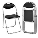 Giantex 6-Pack Folding Chairs Set - Waiting Room Chairs with Padded Seats and Carrying Handle for Desks Home Office Steel Guest Reception Party Poker Stackable Conference Chairs (6)