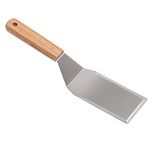 Giffy® Professional Metal Spatula, Stainless Steel Flipper Scraper Pancake Turner with Wooden Handle, Great for Cast Iron Griddle BBQ Flat Top Grill