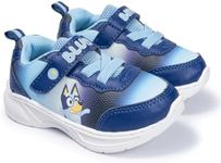 Bluey Toddler Sneakers, Blue, Size 10 | Velcro Closure, Lightweight, Character Theme