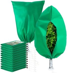 Homimp Plant Covers Freeze Protection,12 PCS Frost Covers with Zipper Drawstring (31.5" x 47.3") Plant Protection Cover Bags for Outdoor Winter Frost Cold Weather Shrubs Trees Jacket Covers,Green