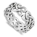 WOMENS/MENS Irish Open Celtic Knot Eternity Ring - 925 Sterling Silver - Irish Celtic - Size R