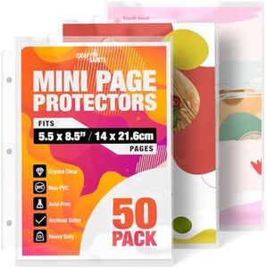 Mini Sheet Protectors fit 8.5x5.5’’ Pages for 8.5x9.5'' Mini Binders, Pack of 100 Recipe Page Sleeves Protectors, Recipe Book Page Refill Sheets, 1 Pocket Crystal Clear Recipe Covers