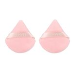 MARS Pizza Powder Puff for Face Makeup | Dual Side Application | For Loose & Pressed Powder Application | Easy to Clean and Handle | Triangle Powder Puff with strap (Pack of 2)